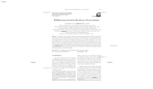 Building trust networks in the absence of trust relations